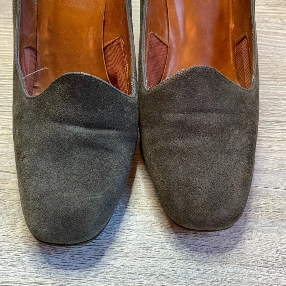 Vintage Joseph suede leather upper lining + sole Patchwork patterned wedge heel
